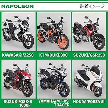 パーツ NAPOLEON SHARK MIRROR 3 Tanax Motorcycle Mirror, Napoleon Shark Mirror 3, Black