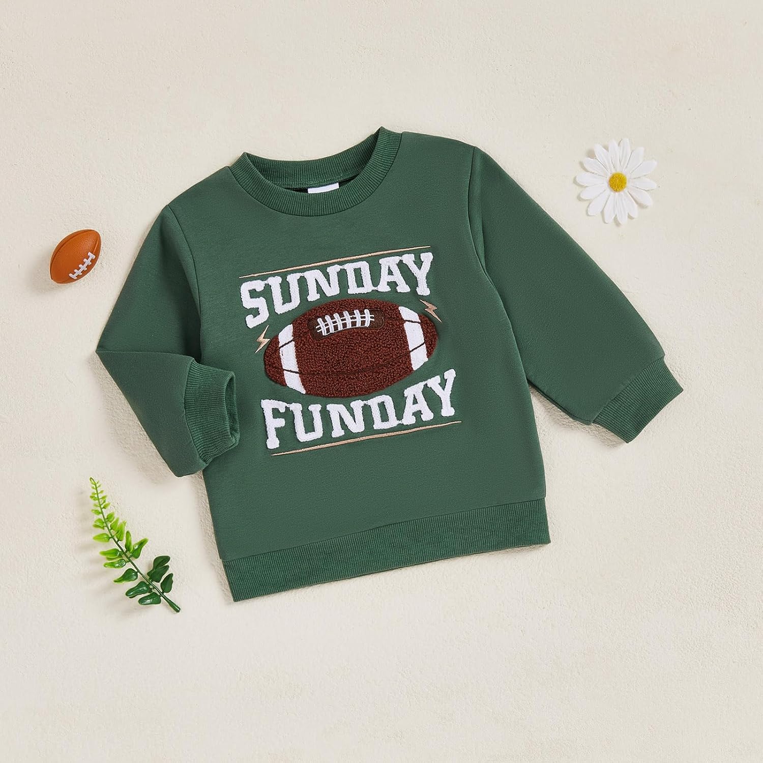 Toddler Crewneck Sweatshirt Baby Boy Girl Football Long Sleeve Crewneck Sweatshirts Pullover Shirt Tops - Image 4