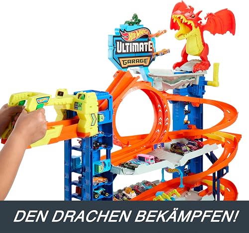 Hot Wheels Let’s Race Netflix - Coffret Jeu De Construction City Garage Ultime avec 2 Voitures, Rangement pour Plus De 50 Voitures Échelle 1:64, 4 Niveaux De Jeu, 5 Ans et Plus, HKX48 - 7