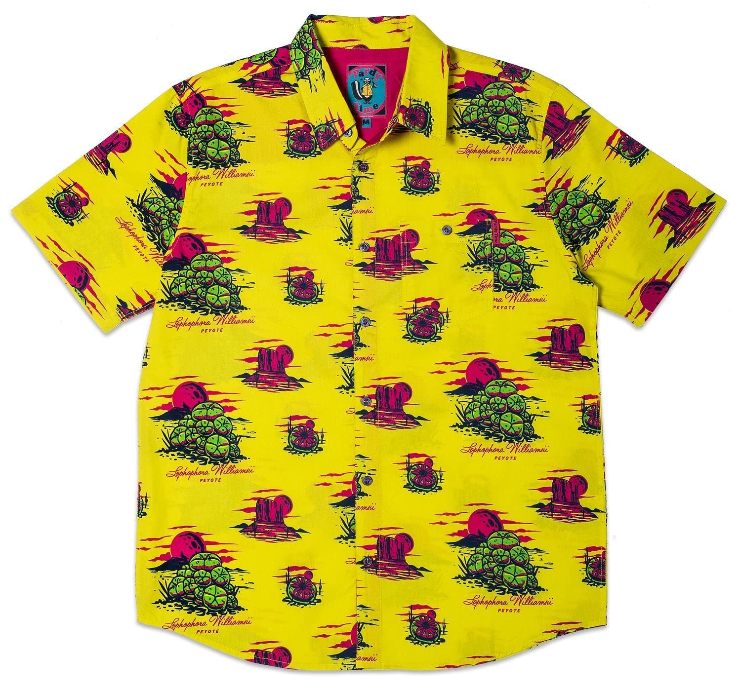 Pardy Time Men's Beach Art Lifestyle Graphic Button Down Peyote Pardy Shirt
