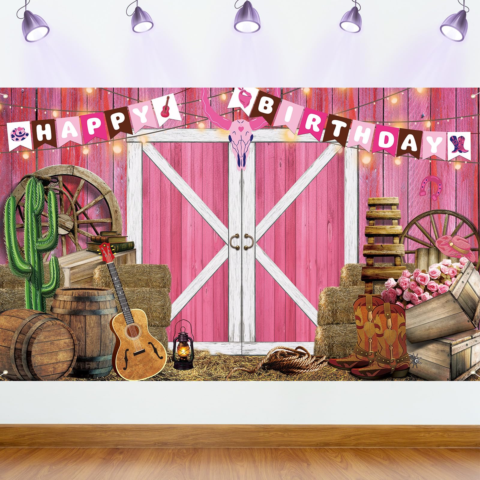 Banner Happy Birthday Paars/Roze Met Stickers Kopen
