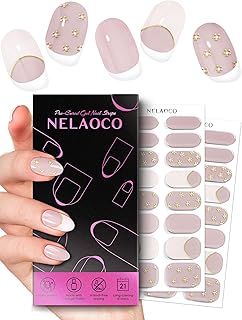 Nail Polish Strips – 32PCS UV Free Salon Quality Wraps, Long Lasting Gel Nail Stickers for Women (Skin Bloom Nude)