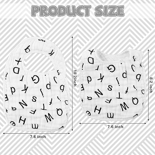 Miniatura 2 de Zainpe 6 baberos de algodón de muselina a presión para bebés, baberos con 6 capas suaves y absorbentes, lavables a máquina, paños para eructos para