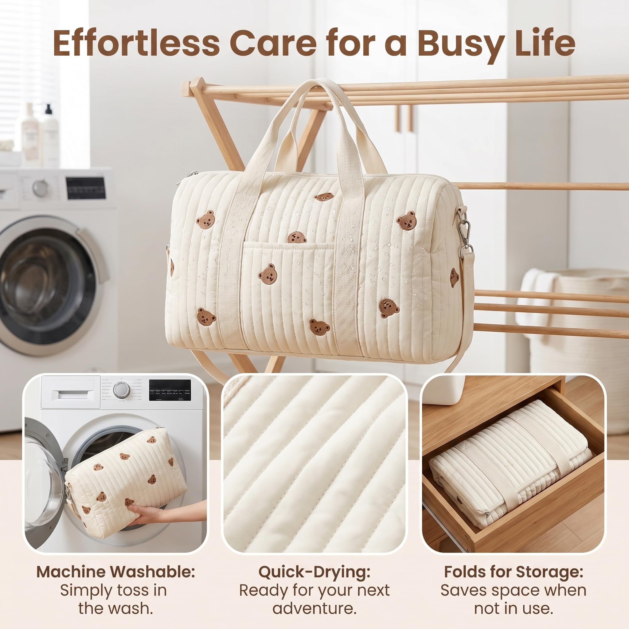 2er-Set Baby Wickeltasche Kliniktasche Reisewindeltasche Tragetasche Baumwolle Henkeltaschen Mom Bag Diaper Bag Wickeltasche für Unterwegs, Geburt im Krankenhaus, Reisen, Kinderwagen