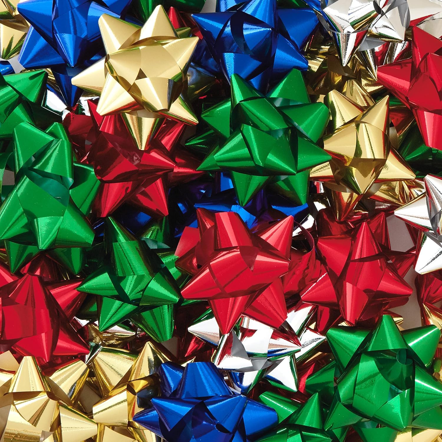 50 szt. 5 cm świąteczne metaliczne kokardki prezentowe do pakowania prezentów dekoracyjna gwiazda kokarda świąteczna folia złota srebrna niebieska czerwona zielona
