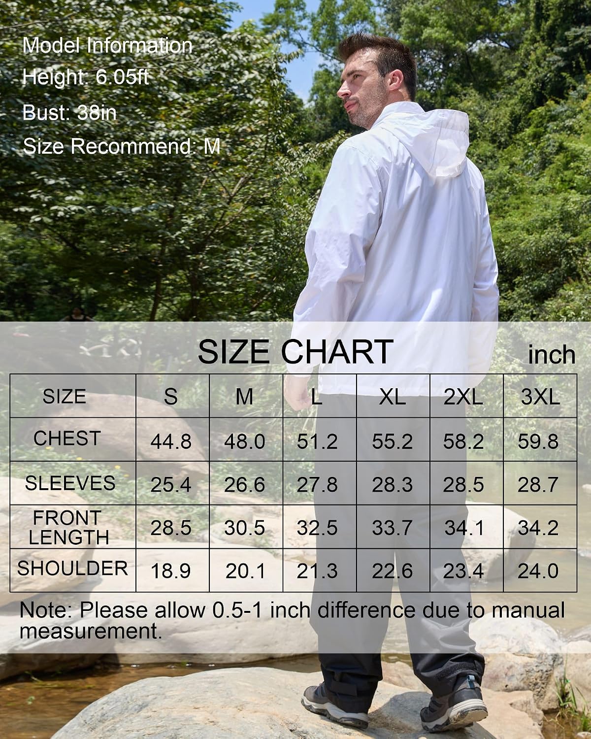 GIISAM Men’s Rain Jacket with Hood Lightweight Rain Coats Waterproof Raincoat Packable Windbreaker for Hiking Cycling
