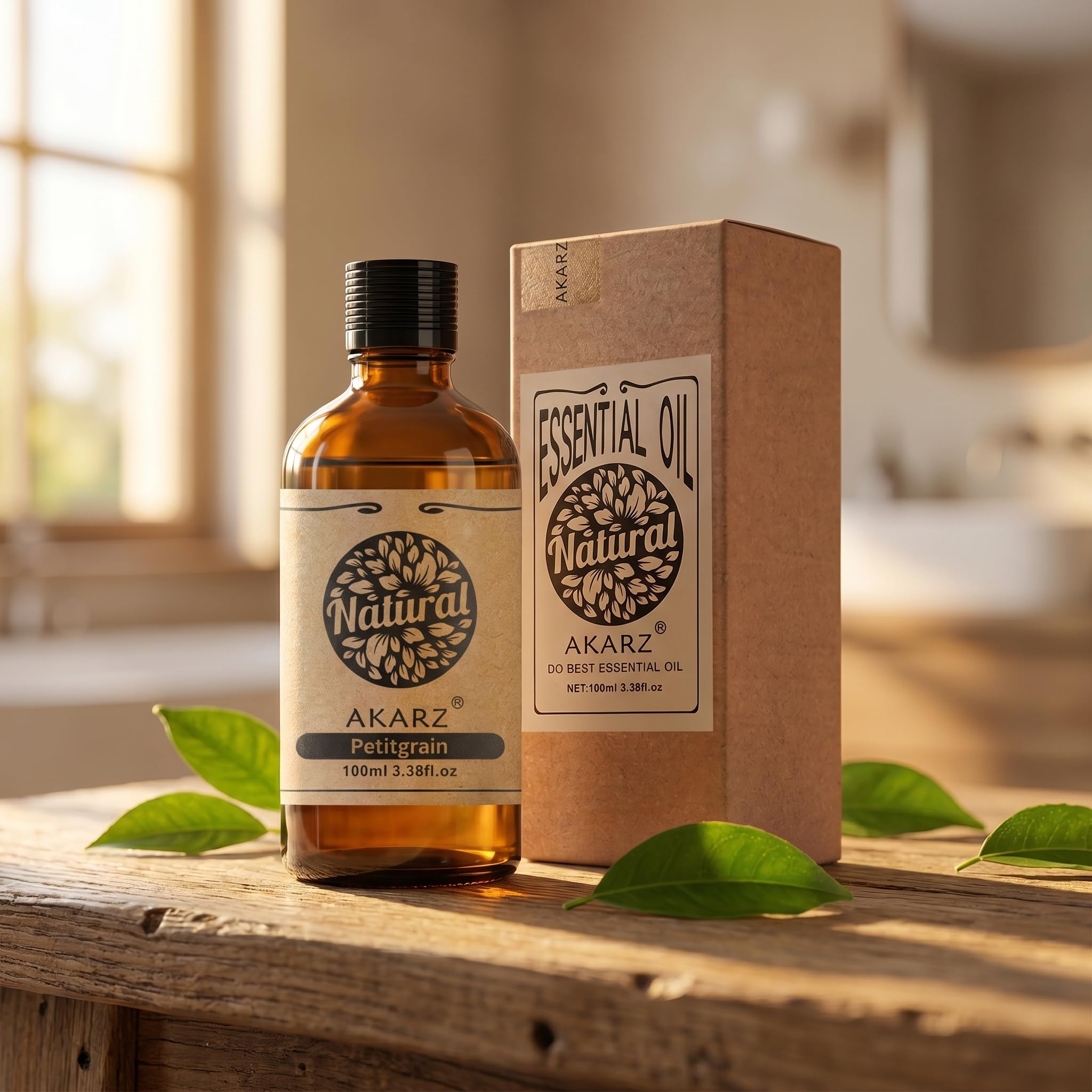 AKARZ 100ml Olejek esencjny z Petitgrain - Naturalny olejek aromatyczny do dyfuzorów, lamp aromatycznych i aromatów pomieszczeń