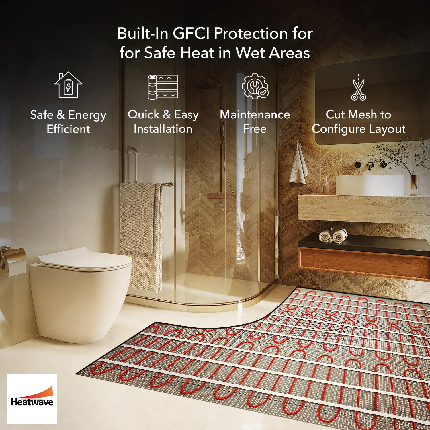 Amazon.com: Electric Floor Heating System for Tile 35 sqft 120V 