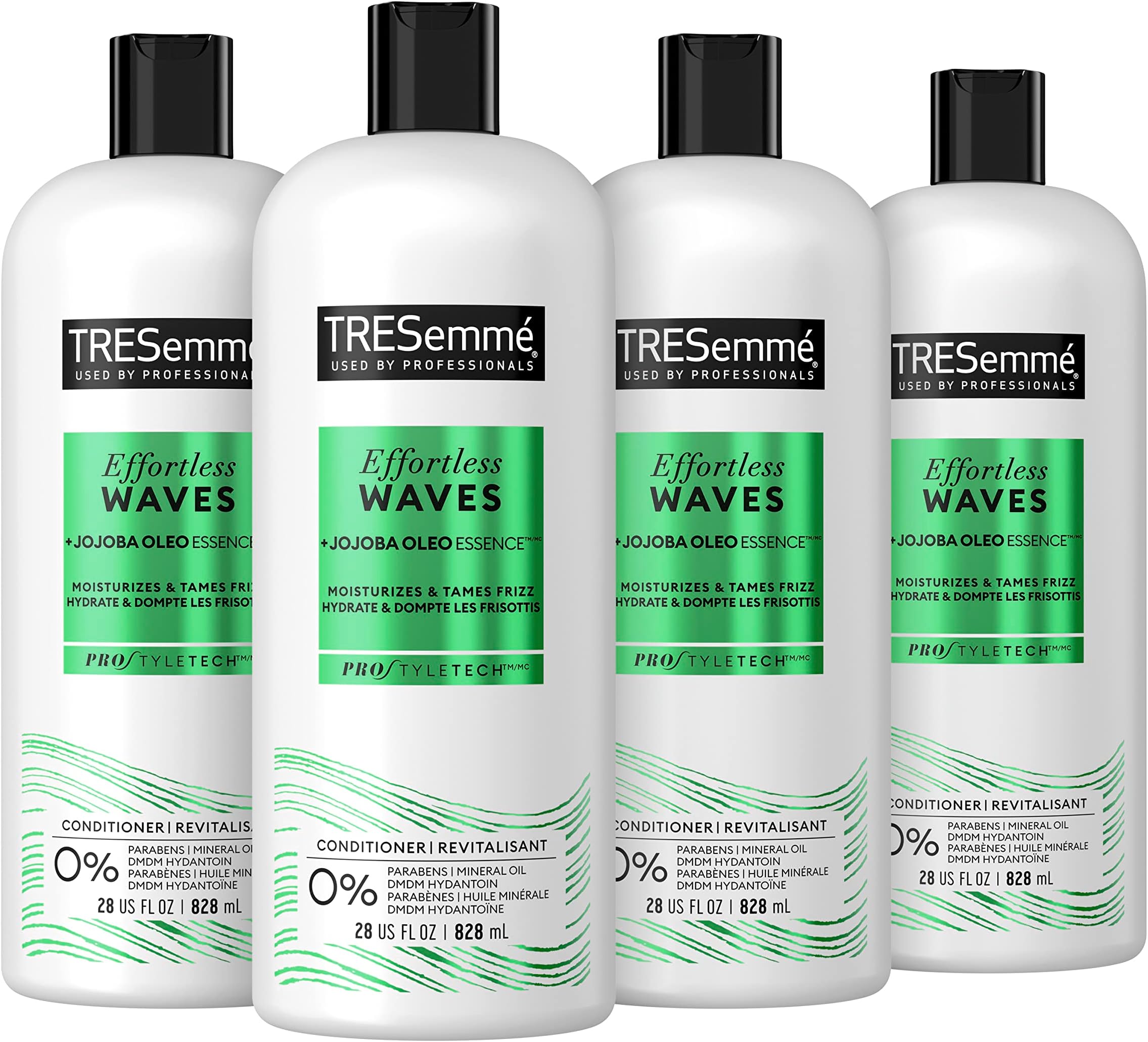 TRESemmé Hydrating Conditioner 4 Count with Jojoba Oleo Essence For Curl Definition and Frizz Protection 28 Oz