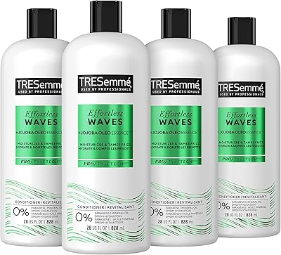 TRESemmÃ© Hydrating Conditioner 4 Count with Jojoba Oleo Essence For Curl Definition and Frizz Protection 28 Oz