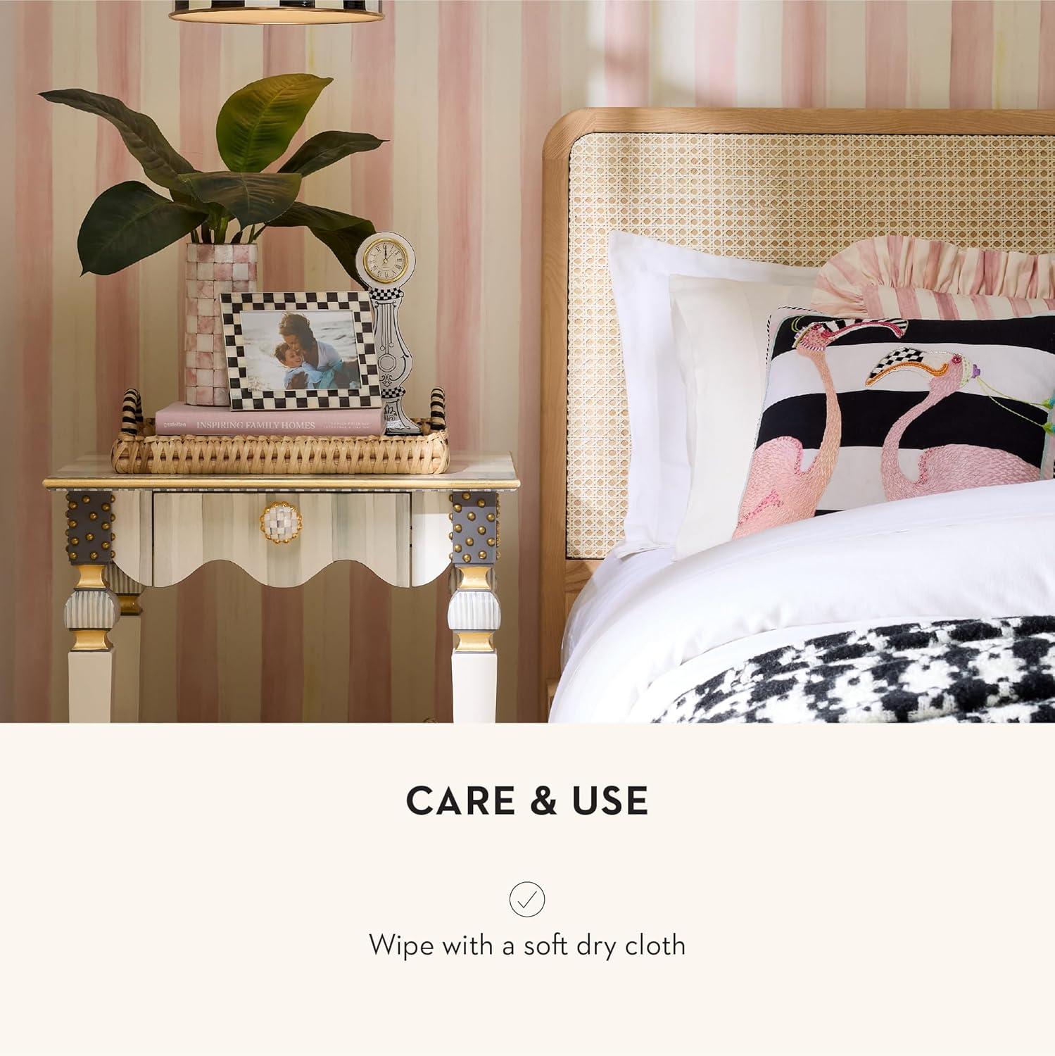 MACKENZIE-CHILDS Doodles Desk Clock, Decorative Tabletop Clock for Home or Office