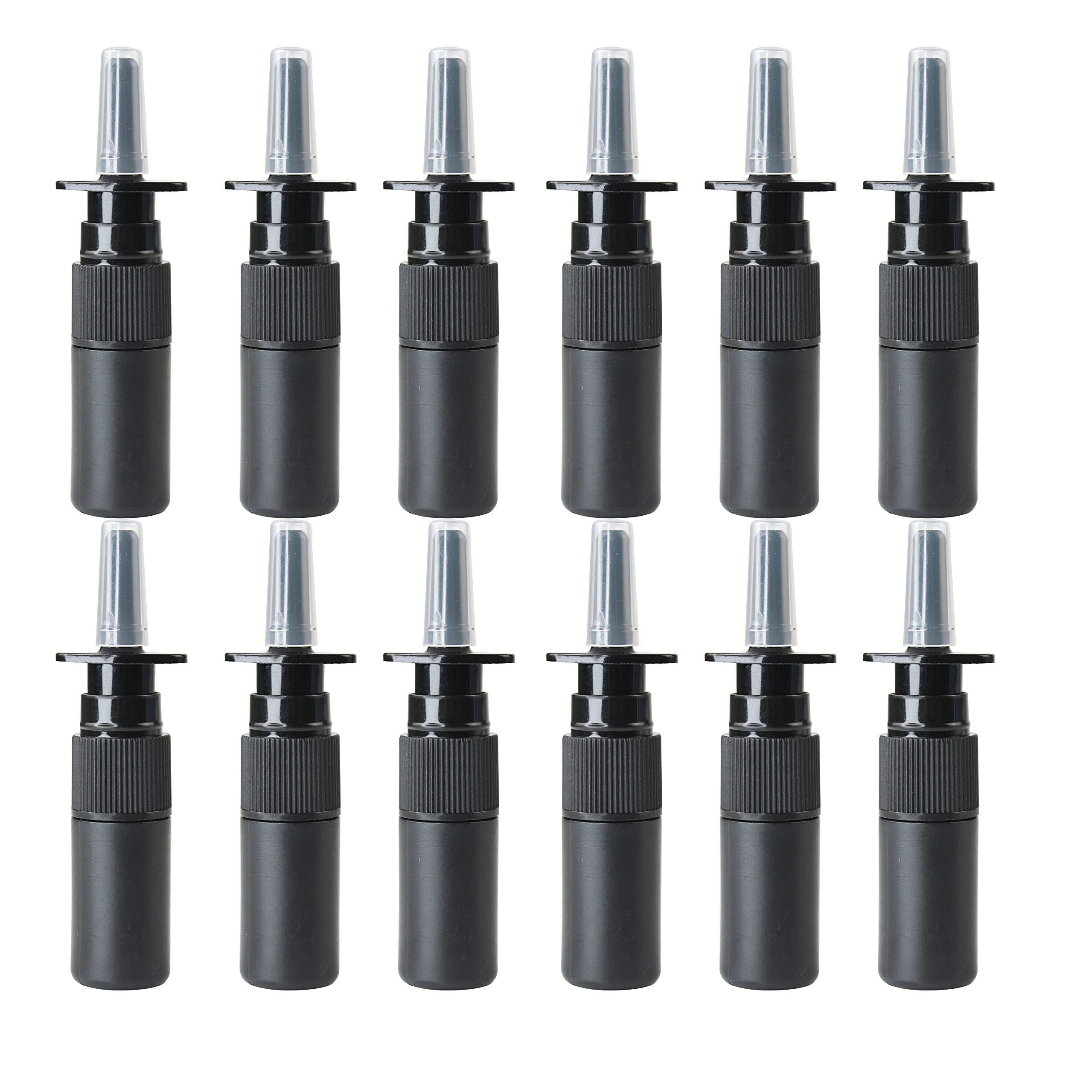 Black Nasal Spray Bottles Fine Mist Sprayers Empty Refillable Travel Container For Perfumes Essential Oils Saline Water Nasal Spray Applications（20Pcs）, 5Ml