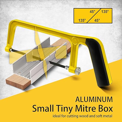 Miniatura 9 de La caja de inglete resistente de 12 pulgadas corta ángulos de inglete de 45 grados y 90 grados para un corte preciso, caja de inglete de plástico