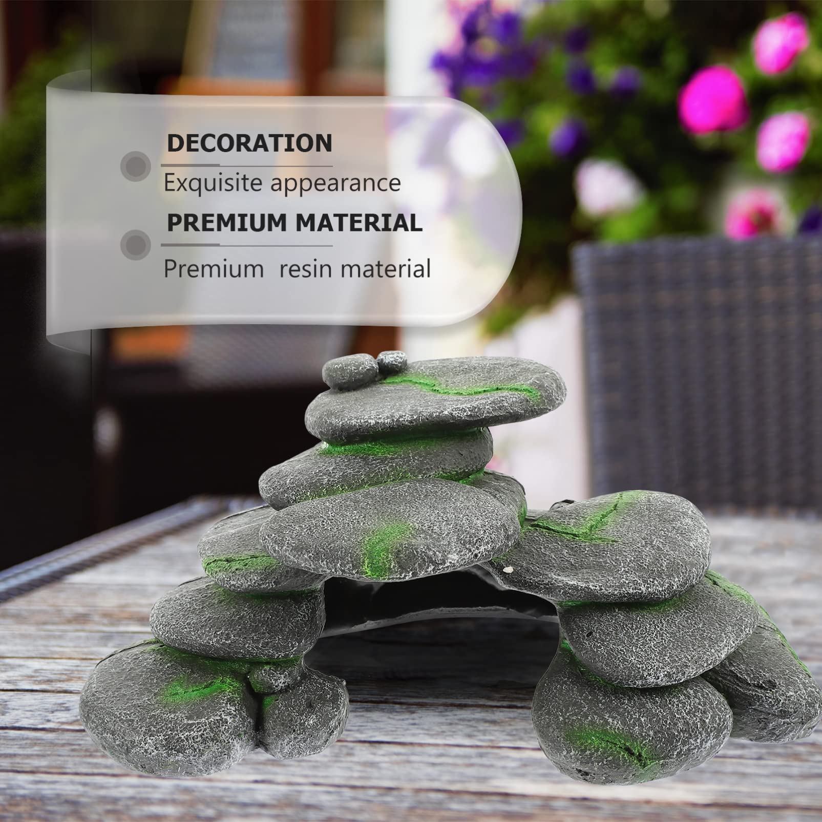 POPETPOP 4 Piezas Plataforma Accesorio para terrario decoración de terrarios para Reptiles rampa de de adoquines Bulbo de Reptil peceras Plataforma Artesanal Resina