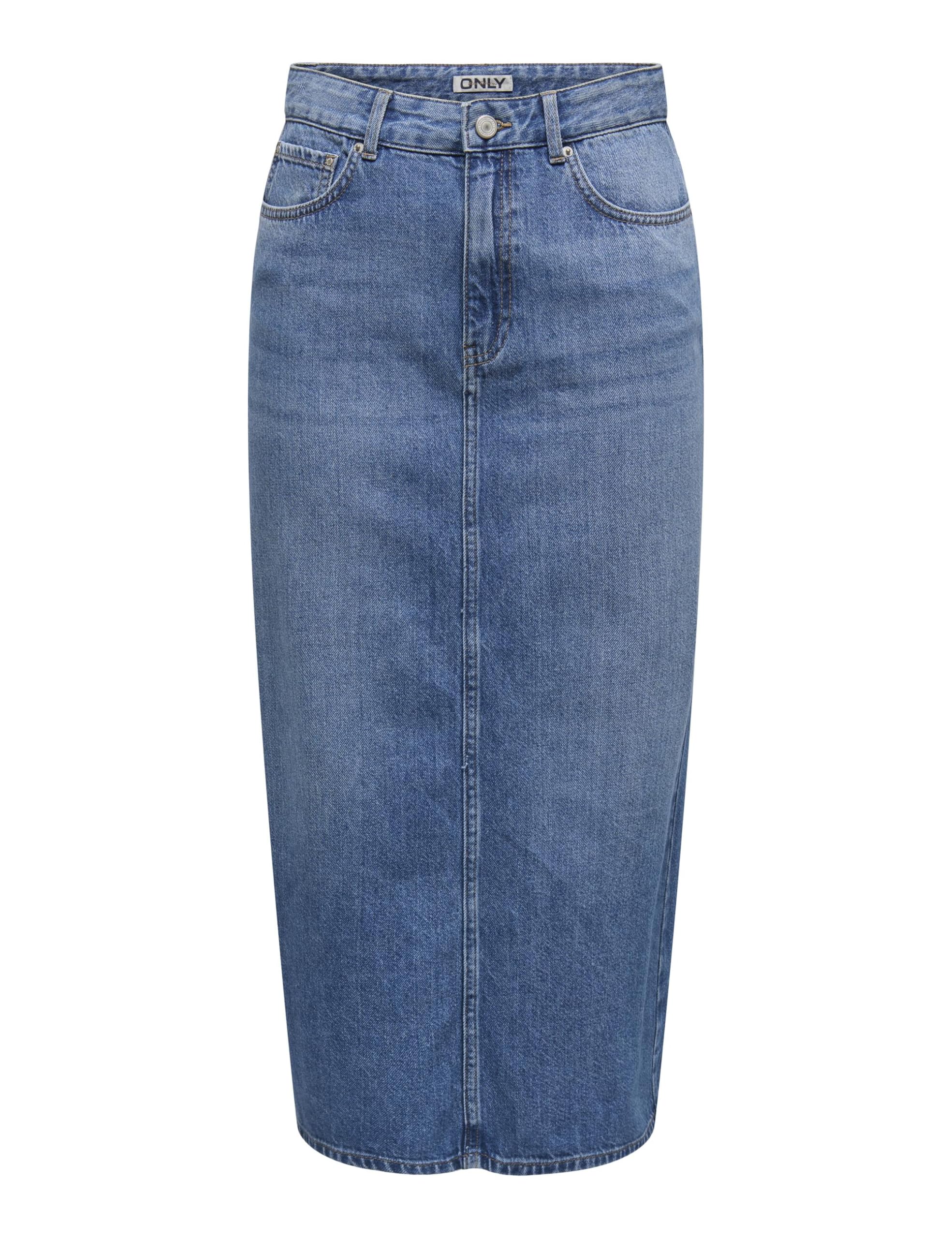ONLY ONLLUMI Female Denim Midi Skirt, Medium Blue (Medium Blue Denim), XL
