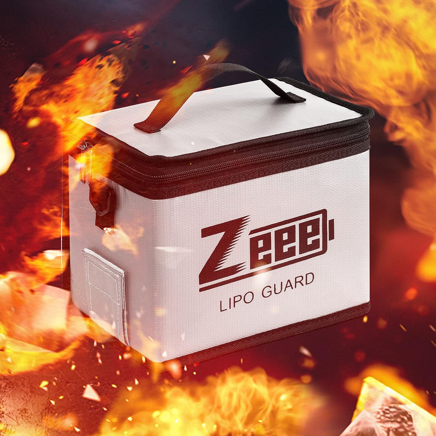 Zeee Lipo Safe Bag 2-Pack Fireproof Explosionproof Bag Large Capacity Battery Protection Bag Organizer Storage Guard Safe Pouch for Charge & Storage(8.46 x 6.5 x 5.71 in)