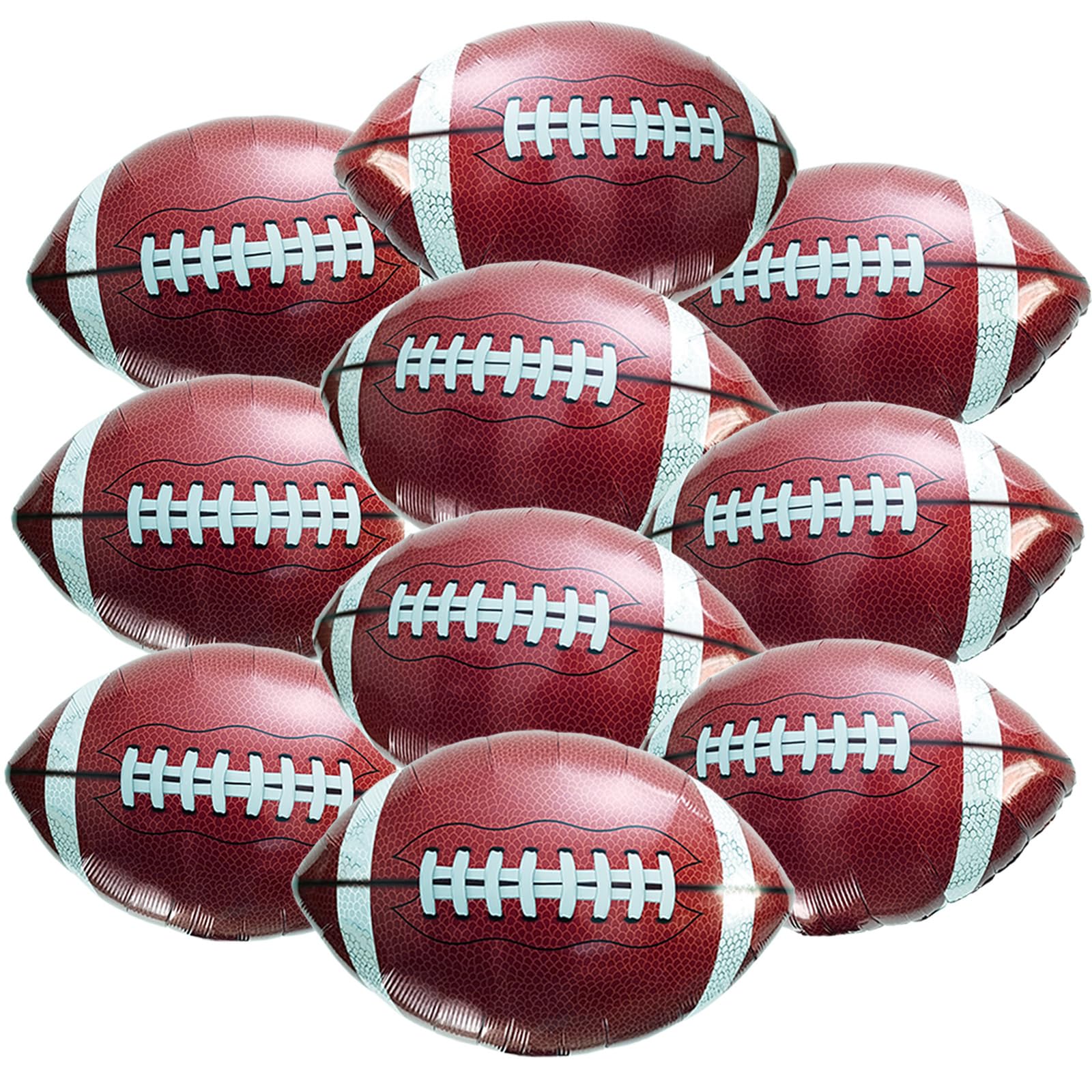 EaciTown 10 Pcs Large Football Foil Balloons Rugby Ballon for Football Party Decorations 22 Inch Football Game Day Supplies