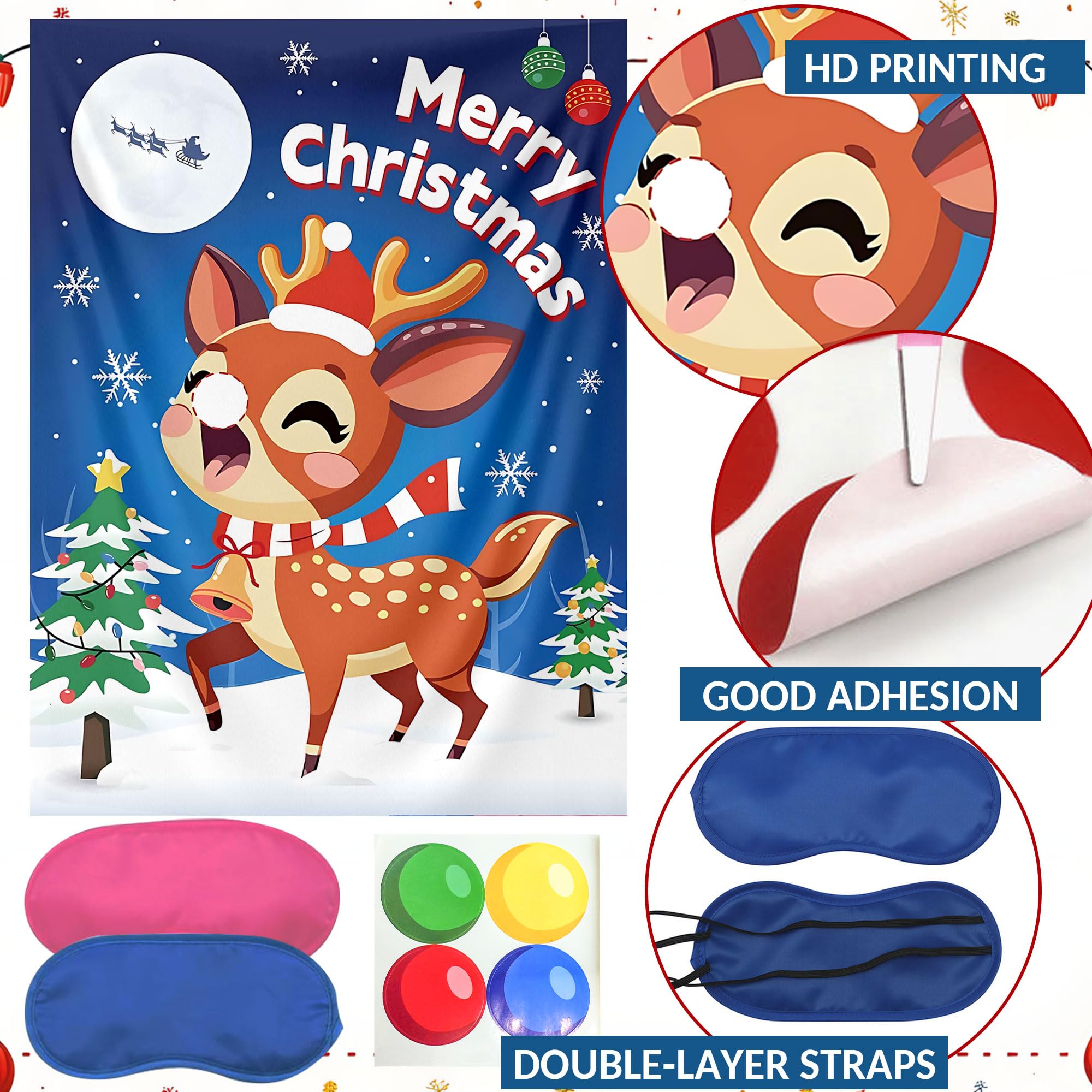 BACH AND BOUJEE Christmas Party Games Supplies Pin The Nose On The Snowman Game for Kids Christmas Party Games Activities for Families Xmas Gifts - Image 3