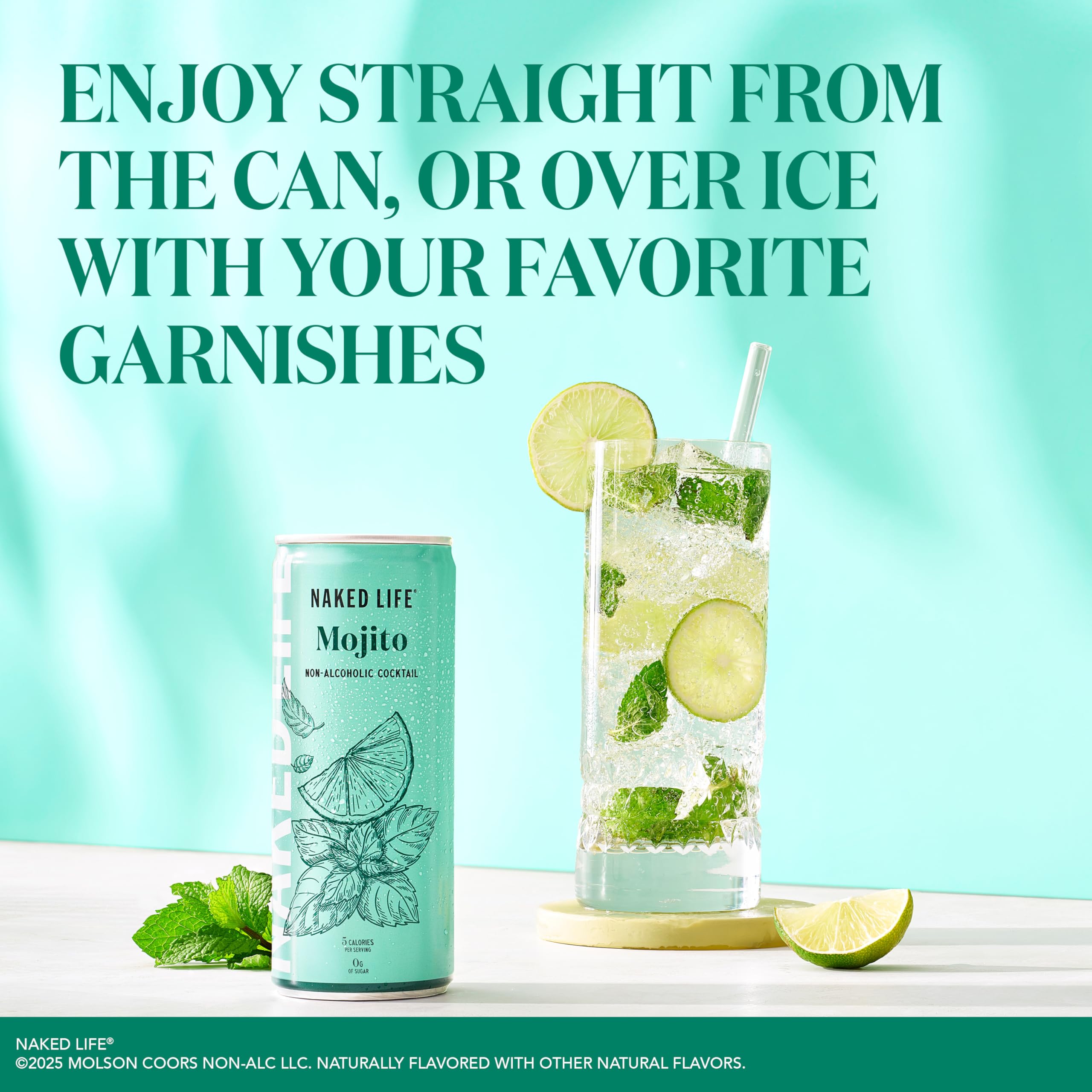 Naked Life Non-Alcoholic Drinks, Mojito 8.4 Fl Oz Cans, Pack Of 4 + Negroni Spritz 8.4 Fl Oz Cans, Pack Of 4