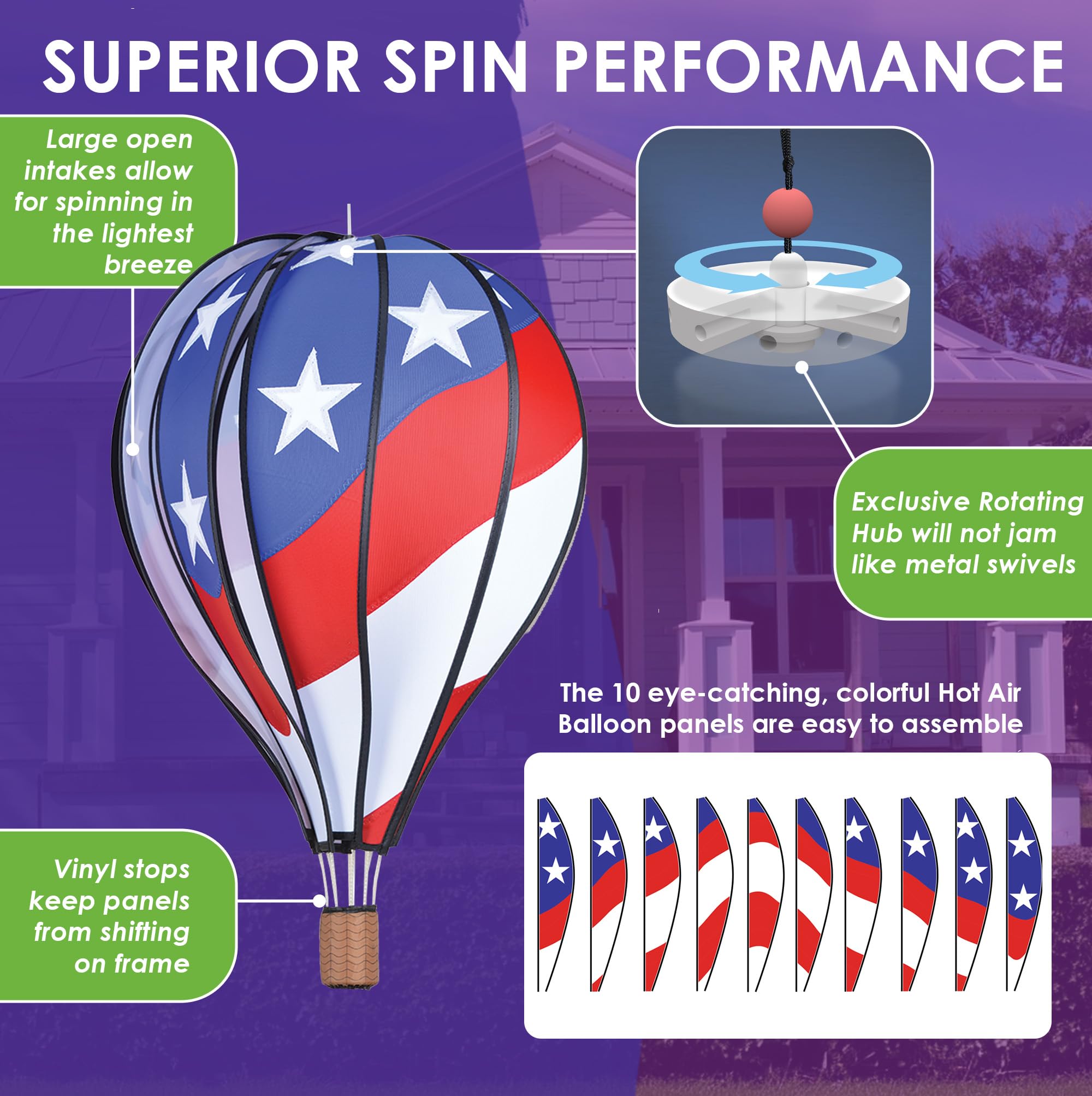 Amazon.com: Hot Air Balloon Hanging Garden Spinner 22