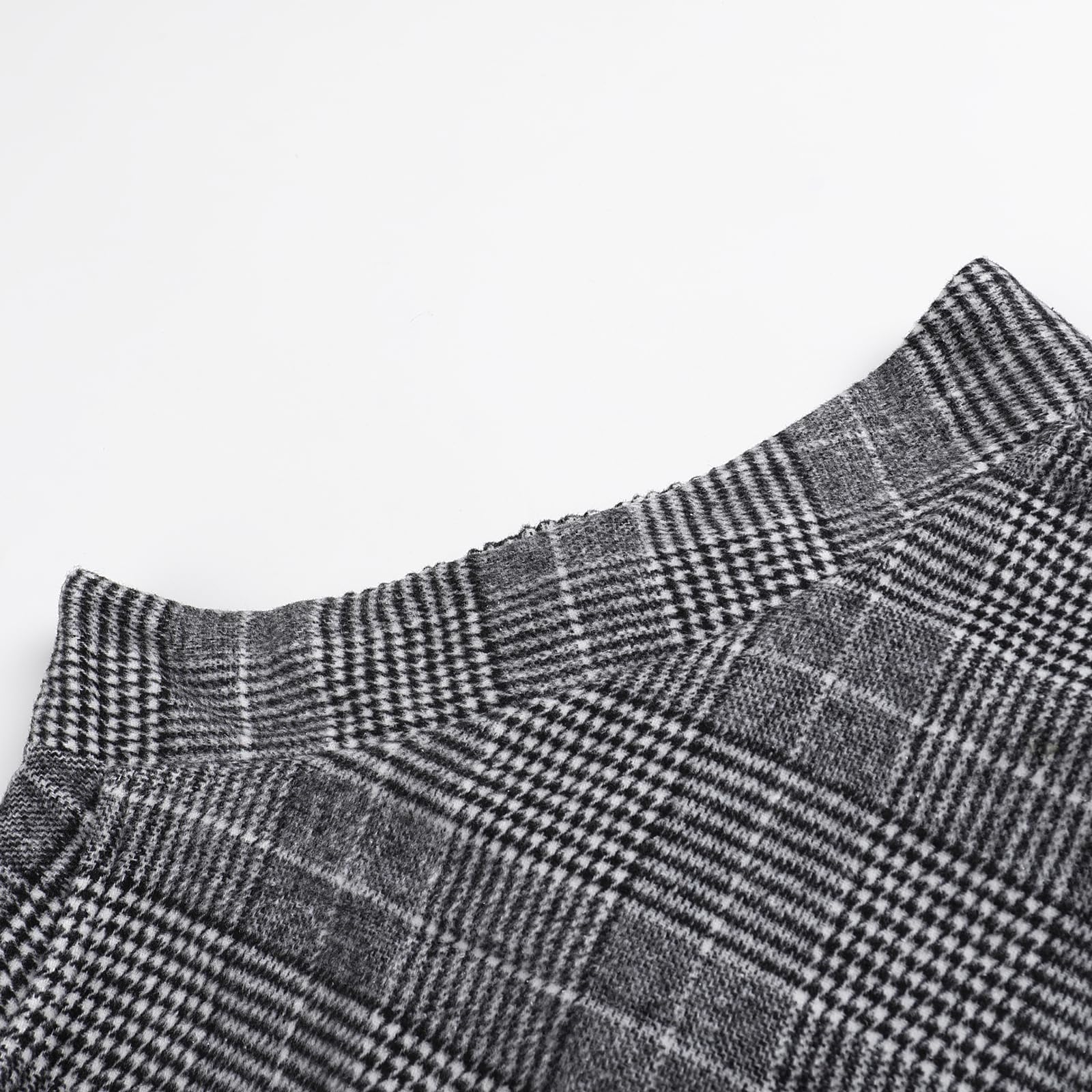 Jupe Longue Femme Hiver Laine Taille Haute Carreaux Trapèze Skirts | Jupe ecossaise femme au style rétro, 20 couleurs au choix, avec poches profondes et doublure douce.