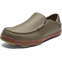 OLUKAI Moloa Men's Premium Leather Shoes, Easy Slip On &amp; Off Design, Casual &amp; Versatile Loafer, Drop-in Heel &amp; Enhanced Traction