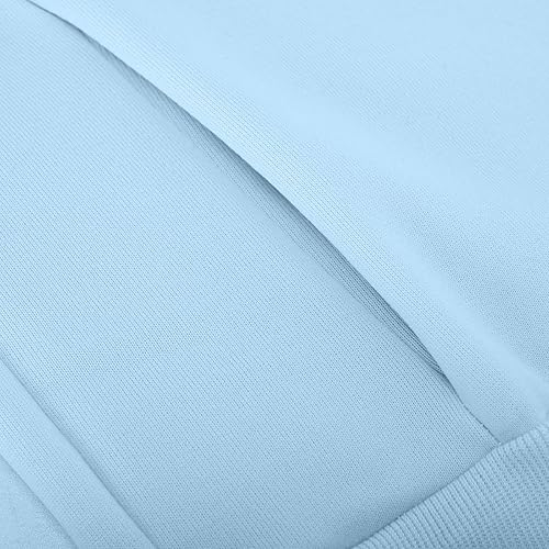 Oversized Hoodie Y2K Kids Long Sleeve Fleece Sweatshirts Comfrt Solid Hoodie Pullover Hooded Tops Pockets Fall Clothes(B82-light Blue,11-12 Years)