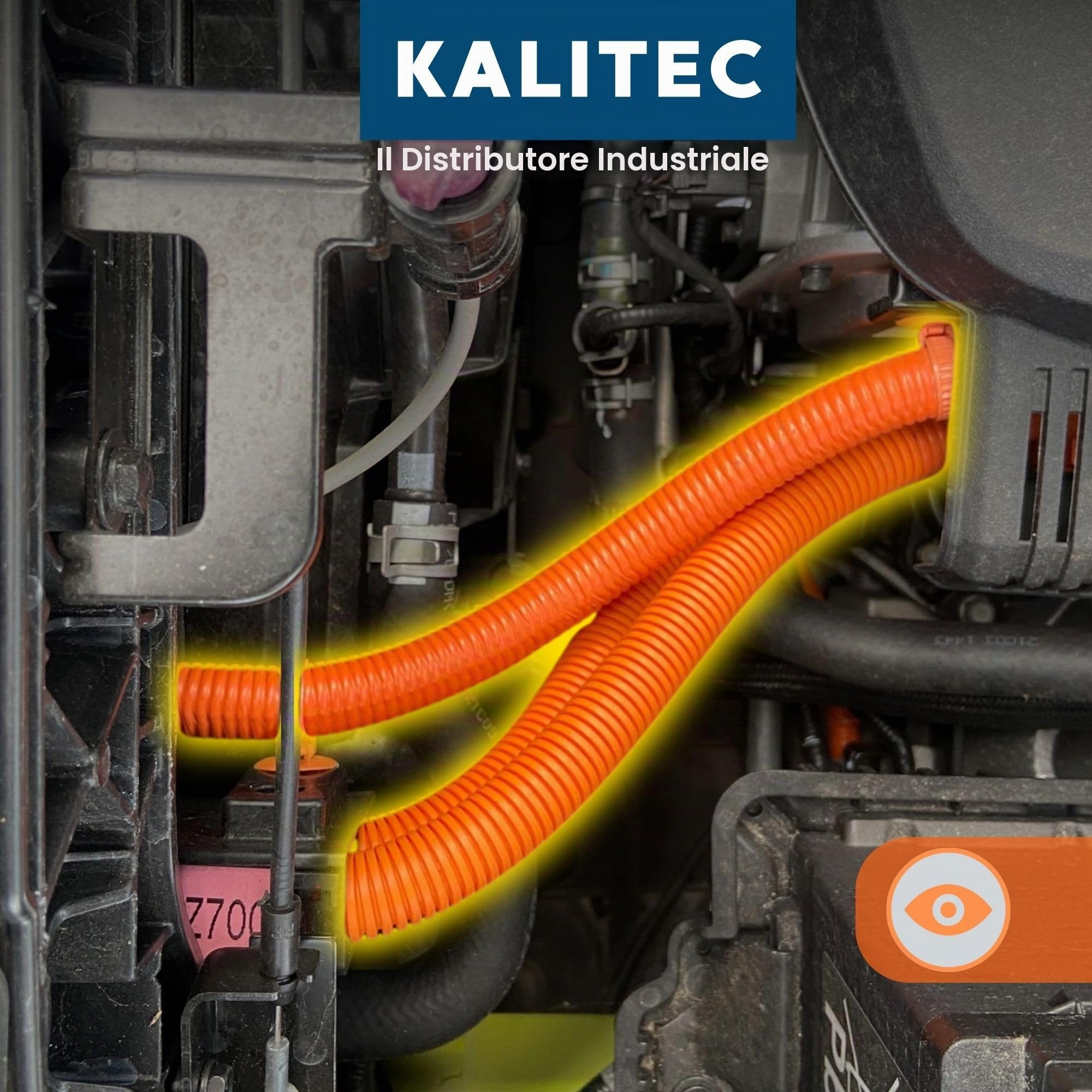 Kalitec 50m Tubo Corrugato PPmod NW 22 Arancione - Protezione Cavi Vuoto | Guaina flessibile in polipropilene per impianti elettrici, resistente alle sollecitazioni meccaniche e polvere