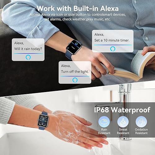 Miniatura 5 de Reloj inteligente para hombres y mujeres con Bluetooth (respuestahacer llamadas), reloj de fitness de 1.83 pulgadas con monitor de sueñofrecuencia