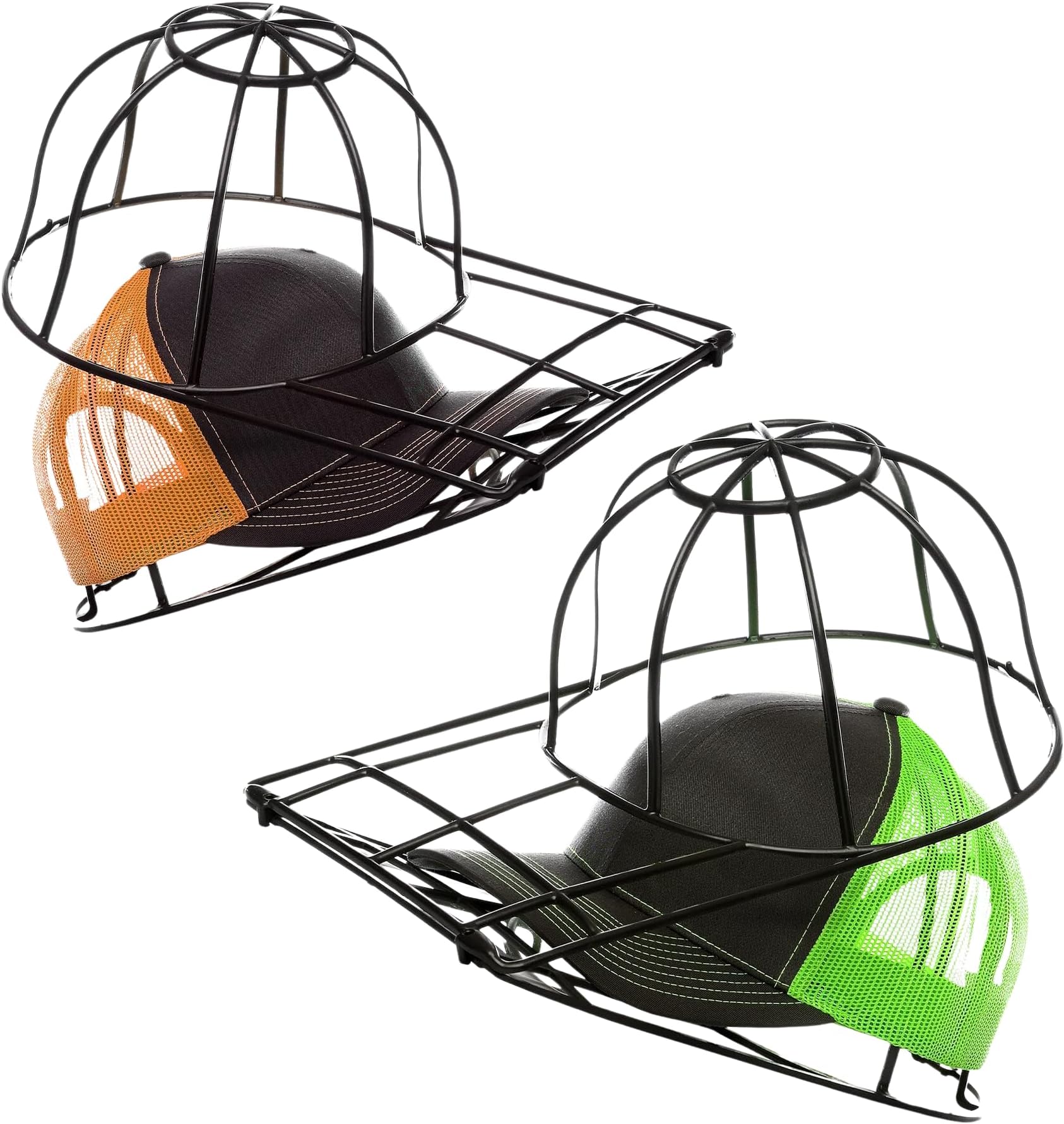 BallcapBuddy Hat Washer for Washing Machine or Dishwasher, Cap Washer, Baseball Cap Washers, Baseball Hat Cleaner Cage/Cleaning Protector Made in USA (Black (2-Pack))