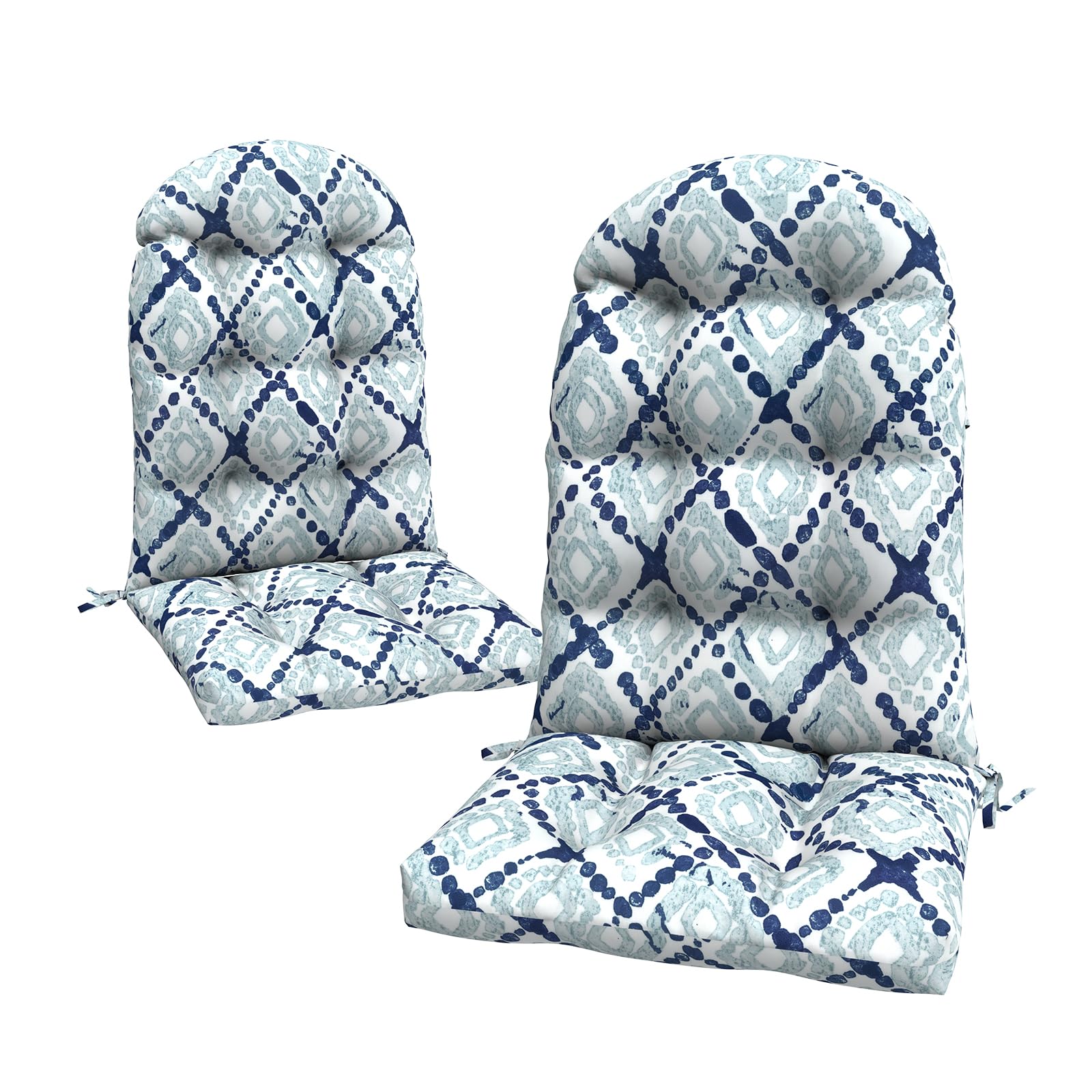 LVTXIII Outdoor Adirondack Chair Cushions, 44x19x4 Inch Non-Slip High Back Rocking Chair Cushion, Tufted Seat Cushion for Patio Furniture, Set of 2,
