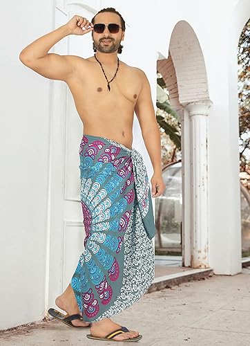 Miniatura 4 de LA LEELA Pareo largo casual estándar para hombre