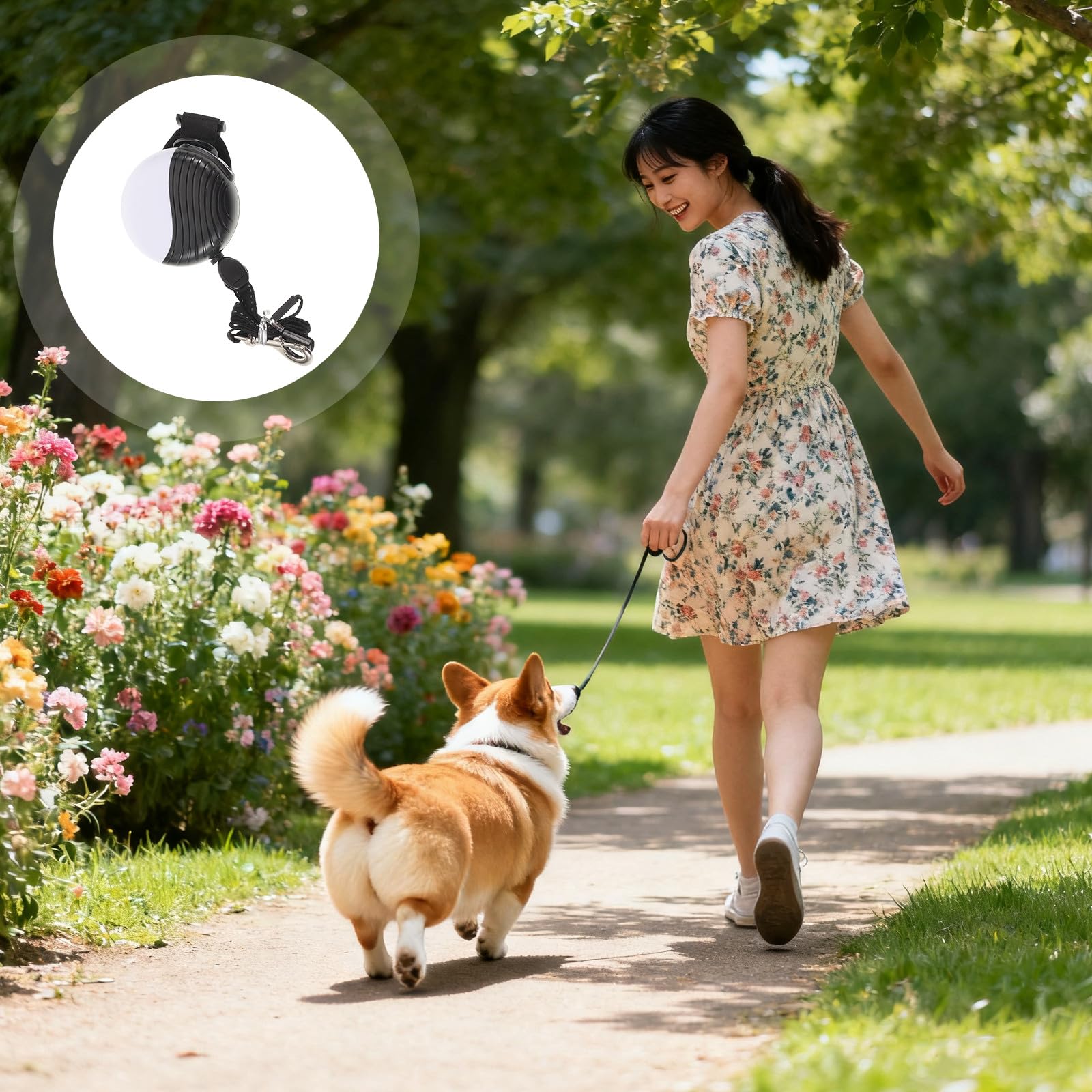 BETOOKY Laisse Rétractable pour Chien Poignée Poignet, Longueur 3 Mètres, Corde Extensible en Abs, pour Promenades Quotidiennes et Exploration Sécurisée