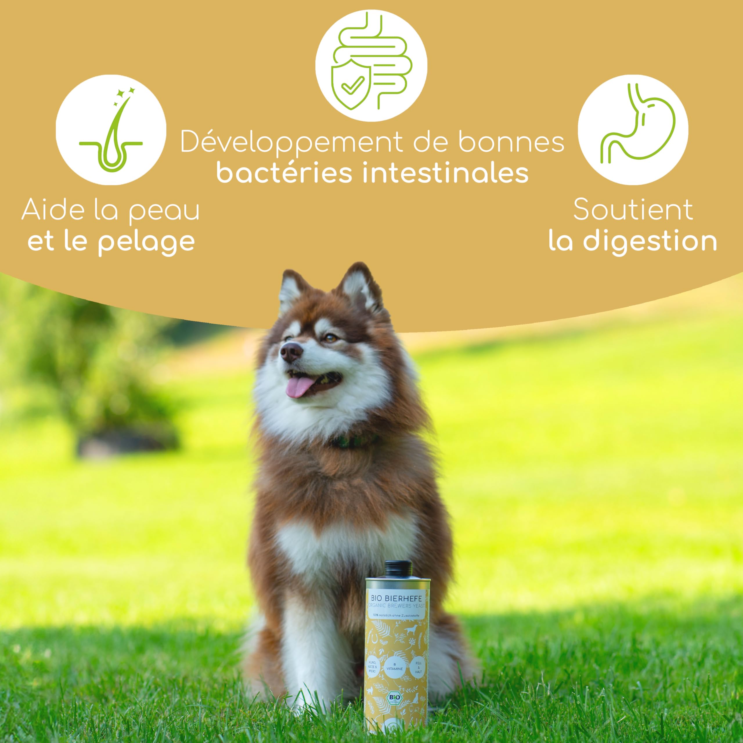 Levure de bière Bio pour Chiens et Chats | 1 Litre Liquide | 100% Bio pour Peau & Pelage, vitamines B, minéraux & Oligo-éléments, DE-ÖKO-060