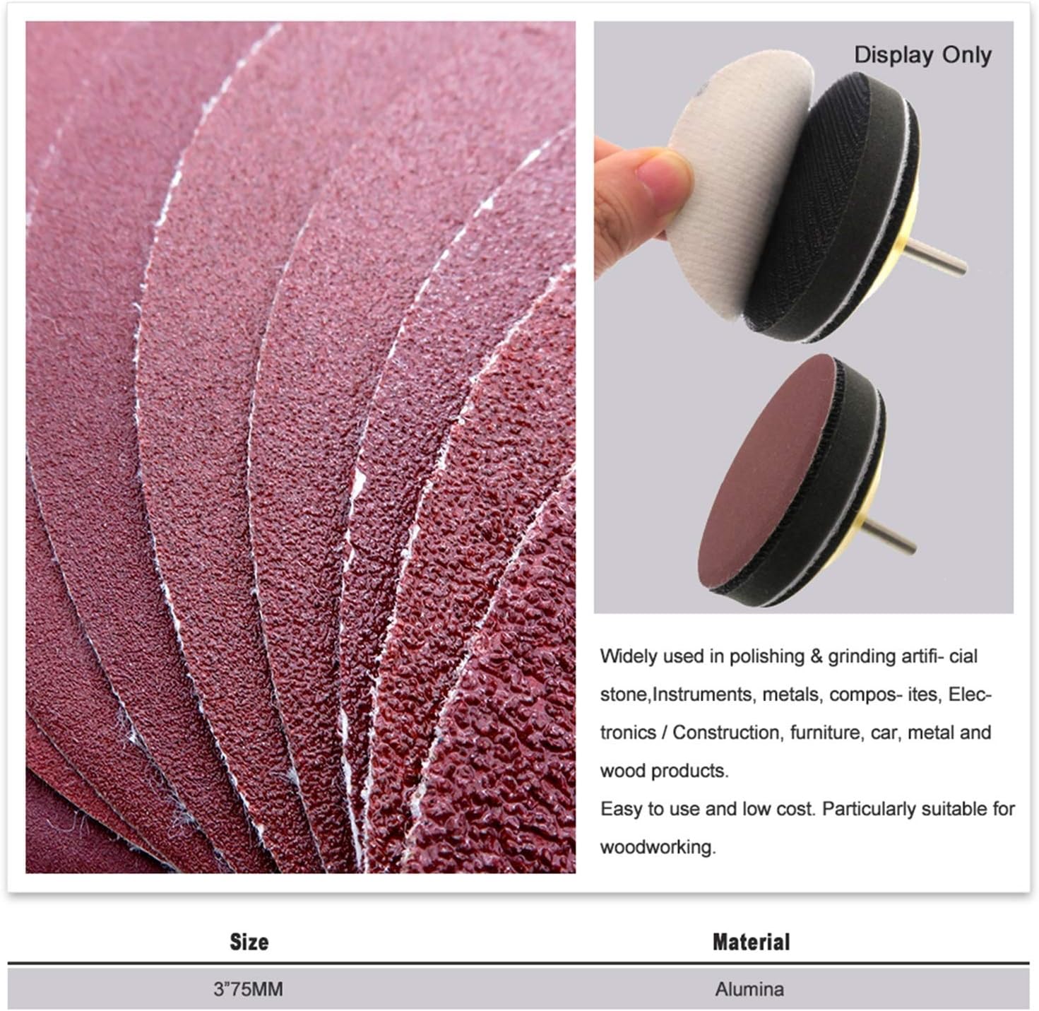 木材金属磨きサンドペュー サンダーグリットの赤い研磨ディスクのための3 "75mmの丸い砂丘のディスクサンドペーパーグリット