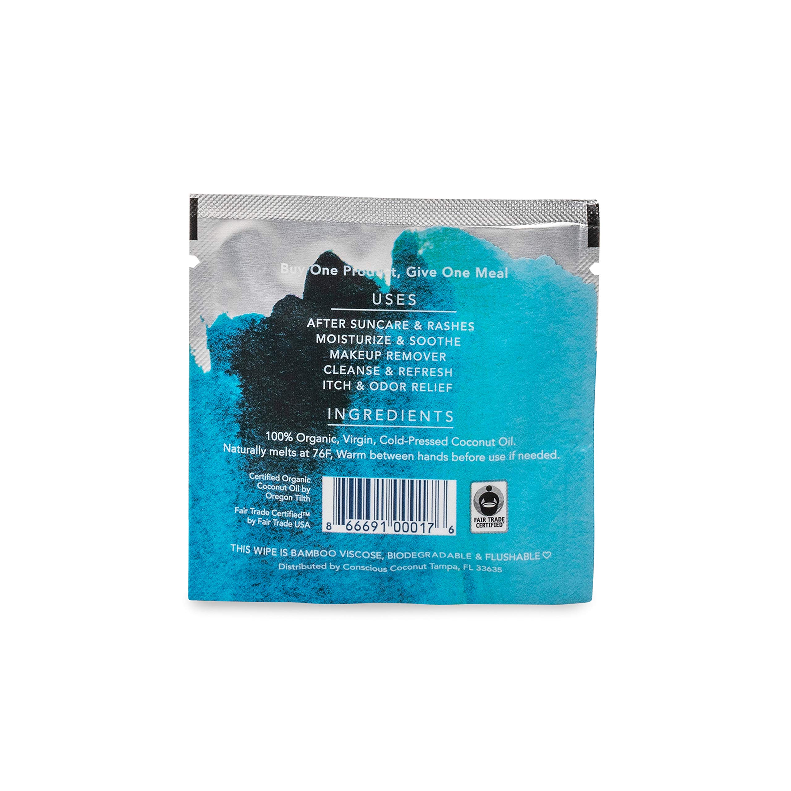 Organic Coconut Oil Intimate Wipes – Sensitive Skin Feminine Wipes, Biodegradable, Individually Wrapped, Moisturizing & Gentle – Ideal for Daily Use