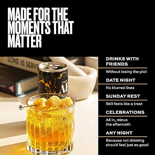 Miniatura 24 de AF Drinks Paloma sin alcohol Cócteles espumosos alternativos al alcohol con calidez botánica AFTERGLOW Sin gluten, bajas en calorías Latas