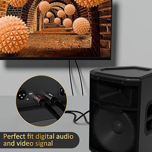 Miniatura 4 de Cable RCA a 14 de 15 pies, cable de interconexión de audio estéreo dual TS de 14 de pulgada a doble RCA, OFC de cobre sin oxígeno, 2 cables mono