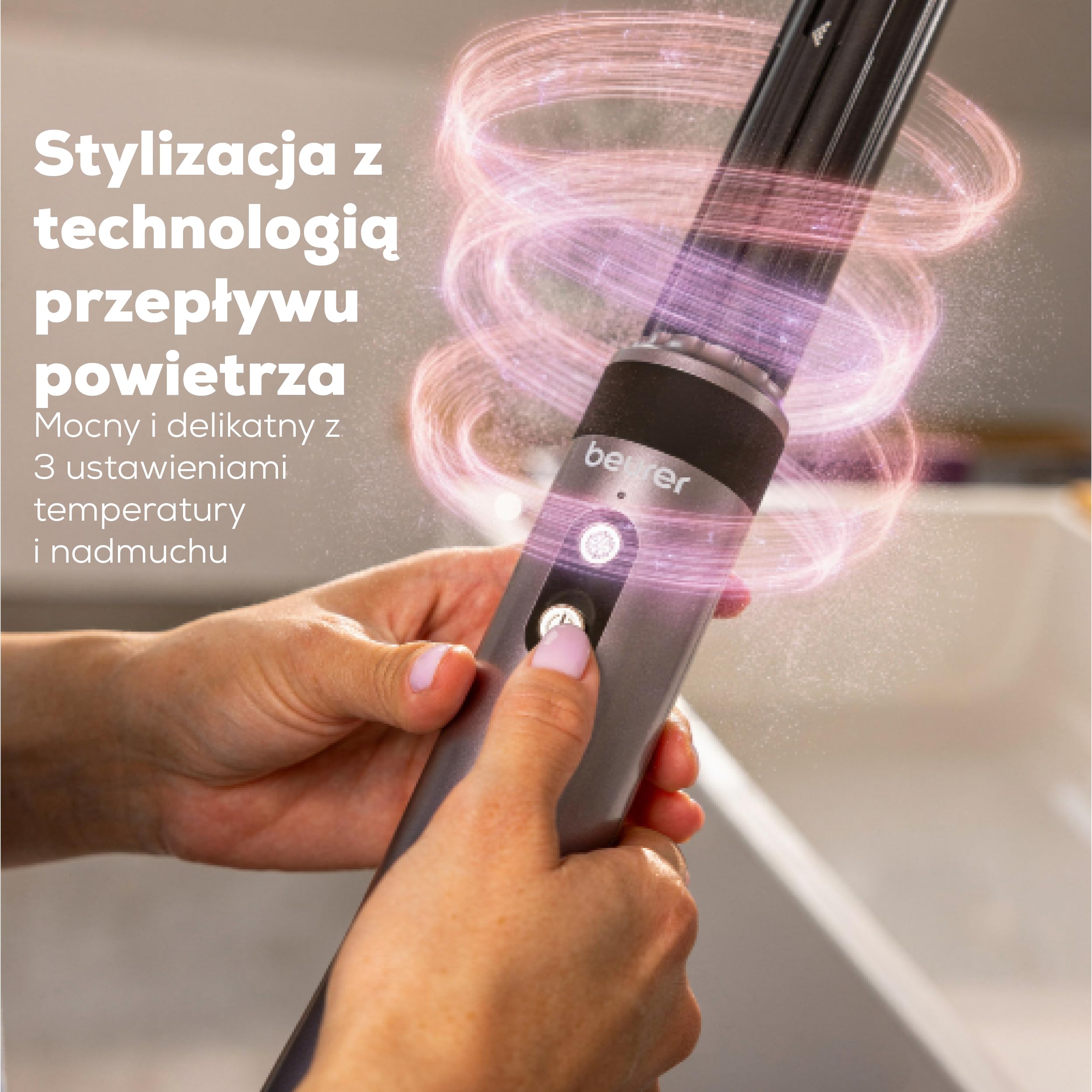 Beurer HT 110 5-w-1 Airstyler, wielofunkcyjny styler do włosów do loków, prostowania i objętości, delikatne stylizowanie dla wszystkich typów włosów, ceramika-turmalin, technologia jonowa, 5 nasadek