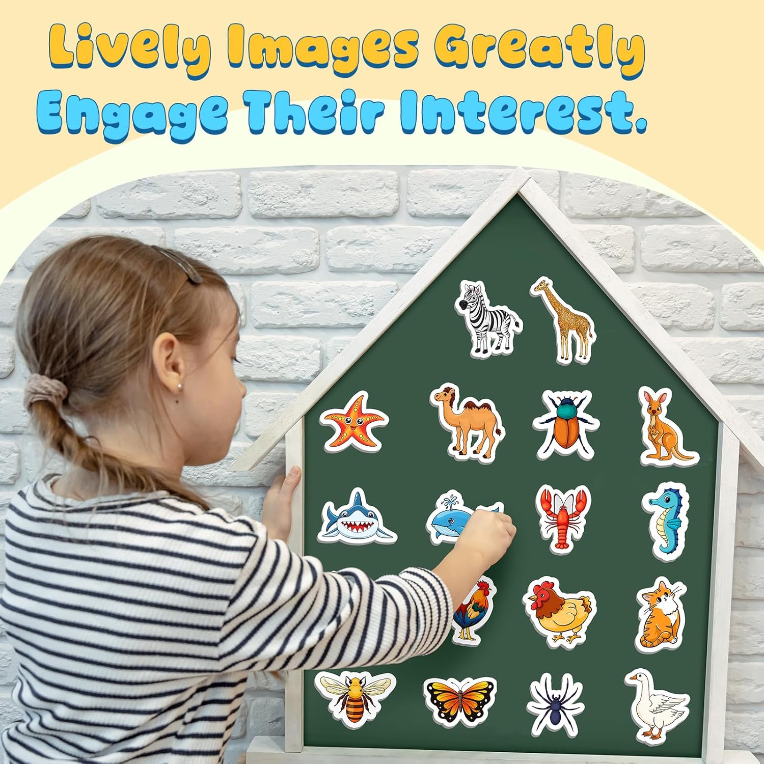 Magnetic Animals,50 PCS Fridge Magnets for Toddlers,Farm Animals Wild Zoo Sea Ocean Animals Refrigerator Magnets for Kids,Educational Learning Magnetic Toys for Whiteboard Preschool Baby