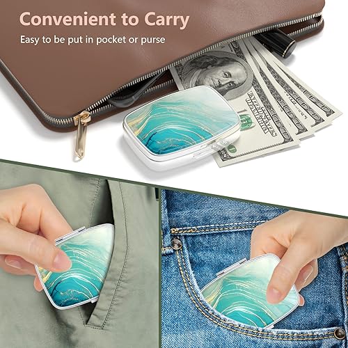 Miniatura 5 de Nipichsha Pastillero, pequeño pastillero para bolso y bolsillo, lindo organizador de medicamentos, pastillero de viaje, soporte portátil para