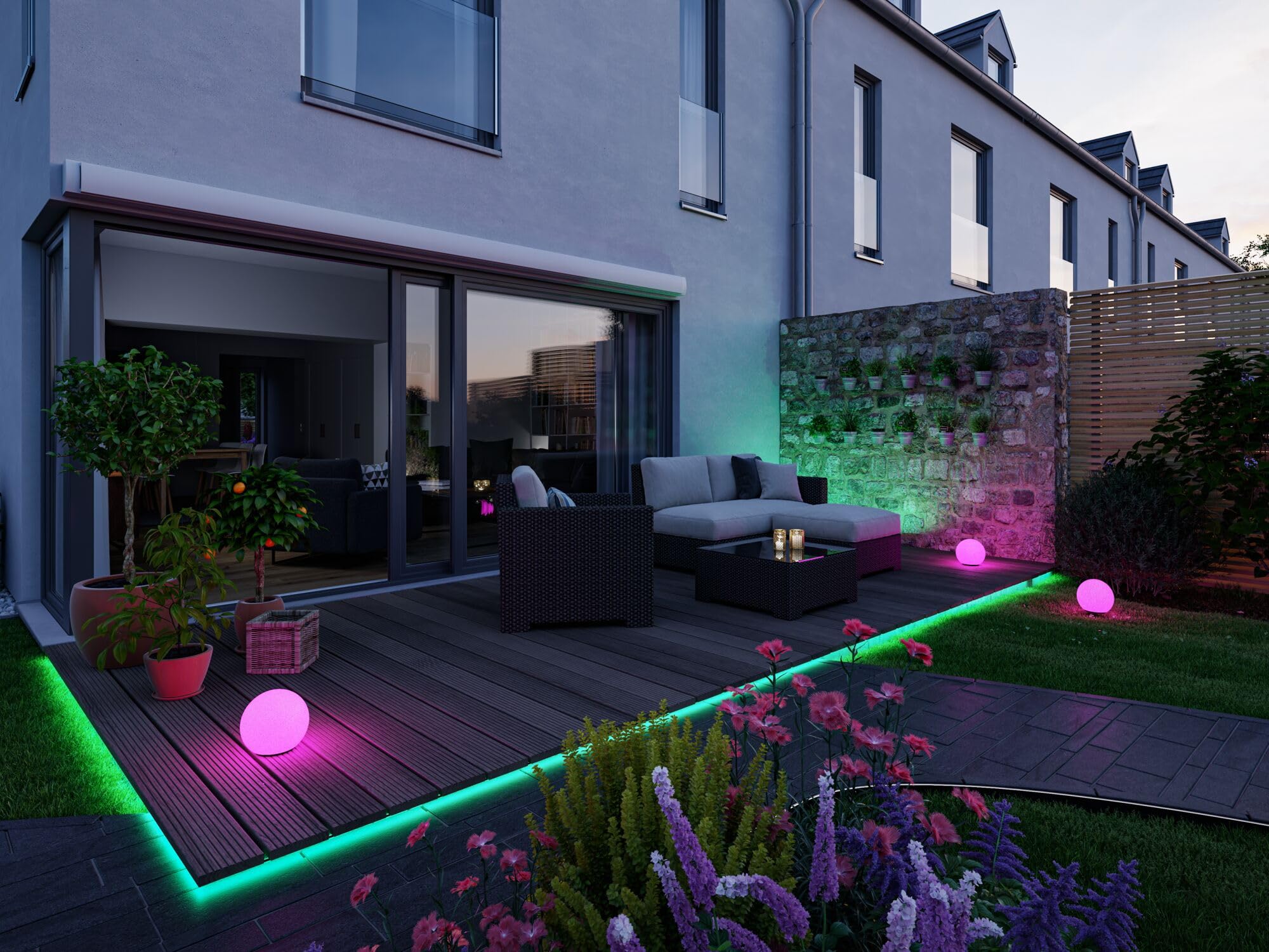 Paulmann 94269 Plug & Shine LED apparecchio per esterni ZigBee Globe RGBW incl. 1 oggetto luminoso dimmerabile da 2,8 Watt IP67 bianco illuminazione da giardino plastica bianco caldo 3000 K