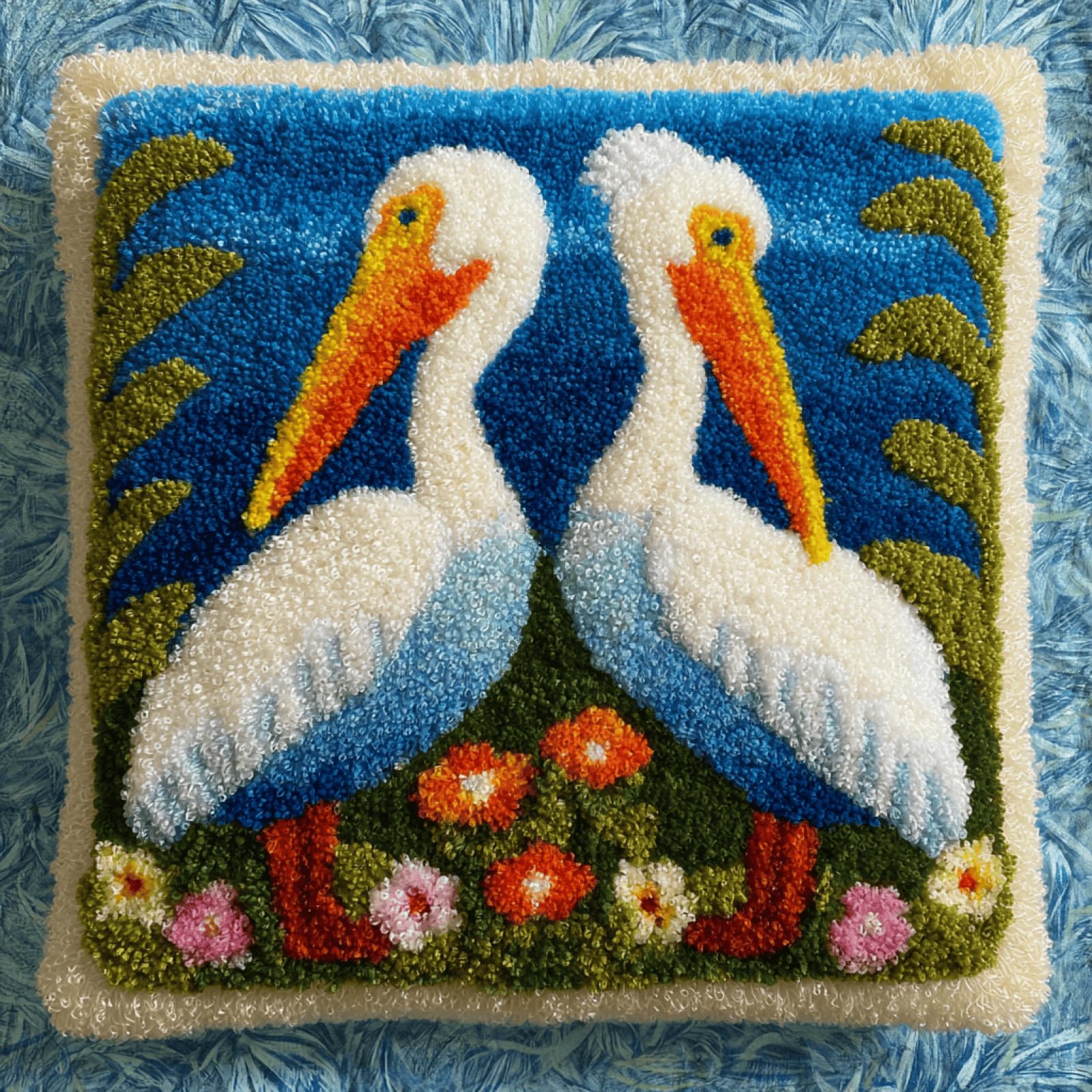 kitphoenix Pre-Printed Latch Hook Cushion Kit Pelican