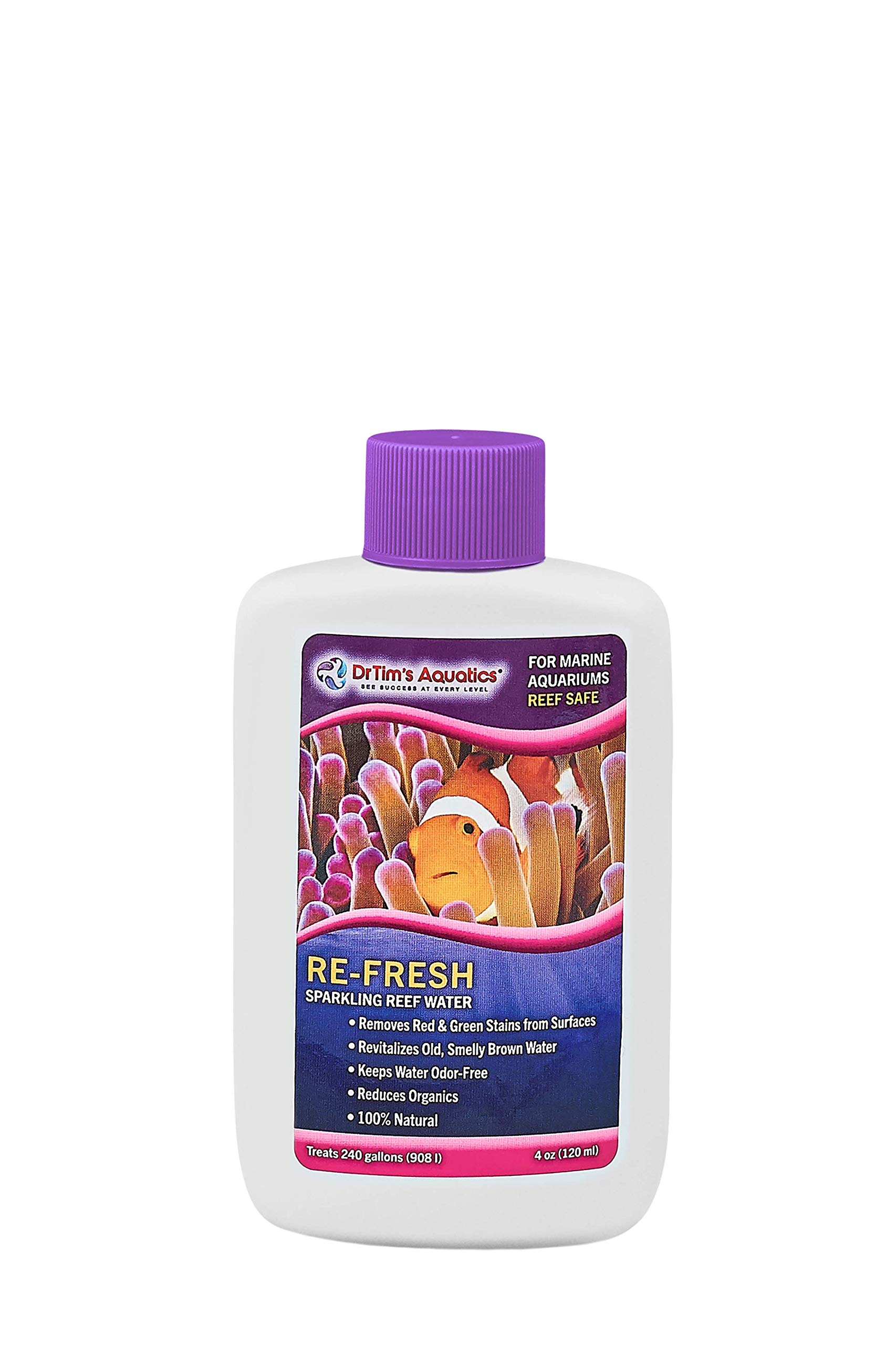DrTim’s Aquatics Re-Fresh Reef – 4 oz – Aquarium Solution for Crystal-Clear Water – Natural Formula Supports Visual Clarity & Ongoing Water Quality Balance