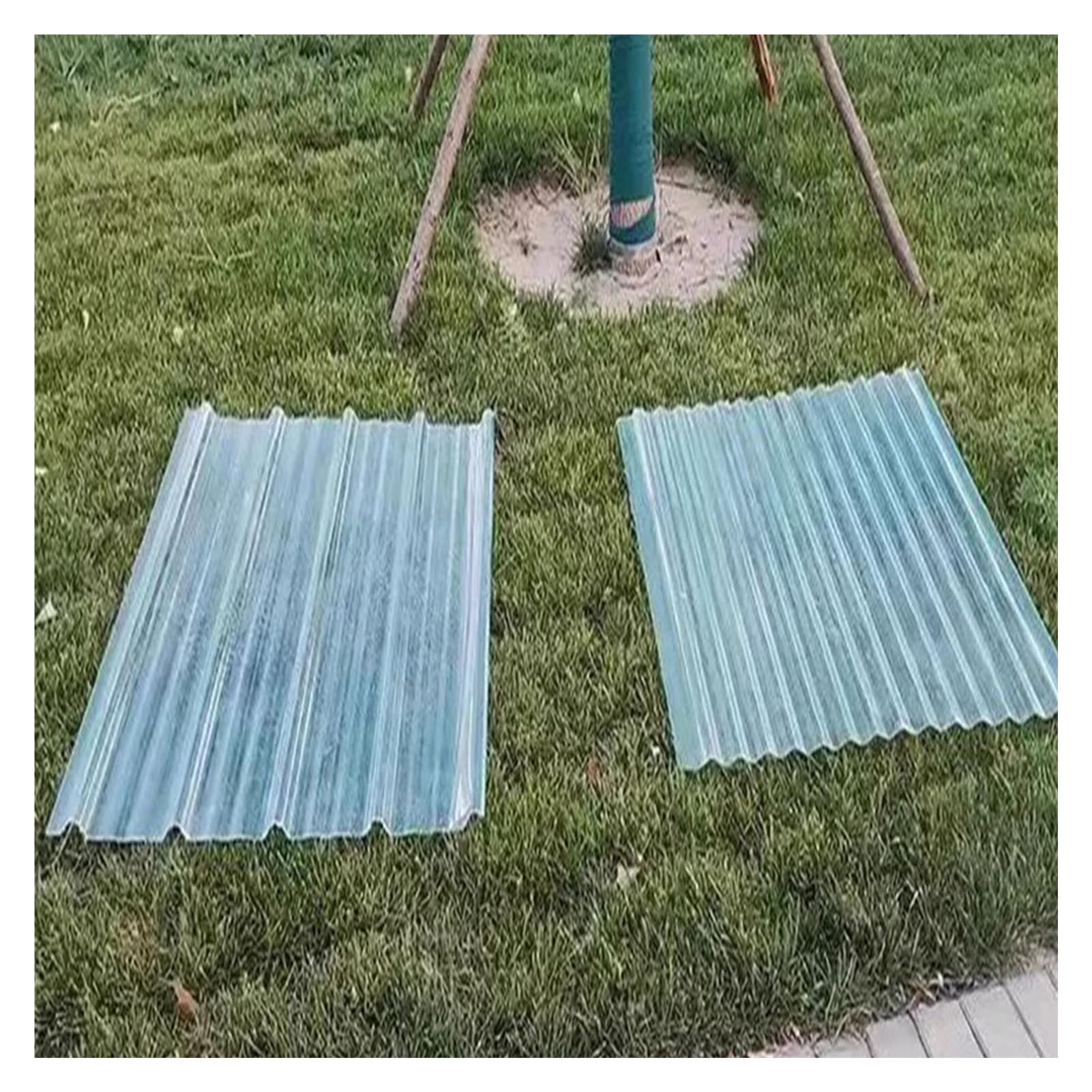 Lastra Ondulata da 1 Mm Tegole Plastica Tettoia Facile da Installare Pannelli Policarbonato Allevamenti di Bestiame, Serre(0.9x1.3m/2.95x4.27ft)