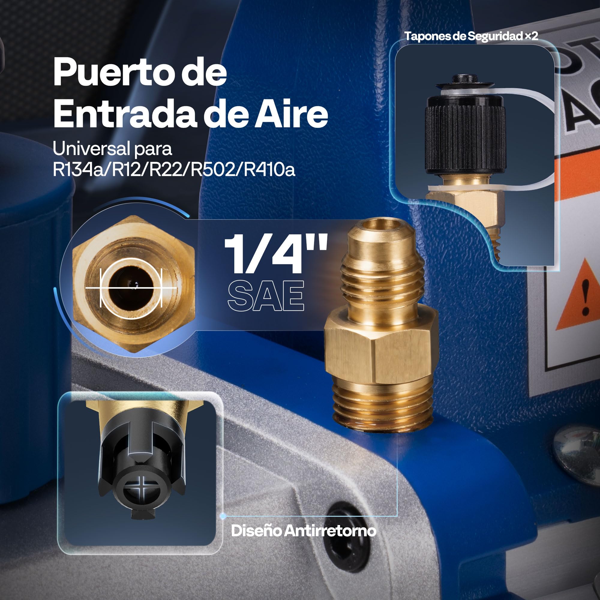 VIVOHOME Kit de Bomba de Vacío 3,5CFM Monofásica con Manómetros para HVAC Automotriz