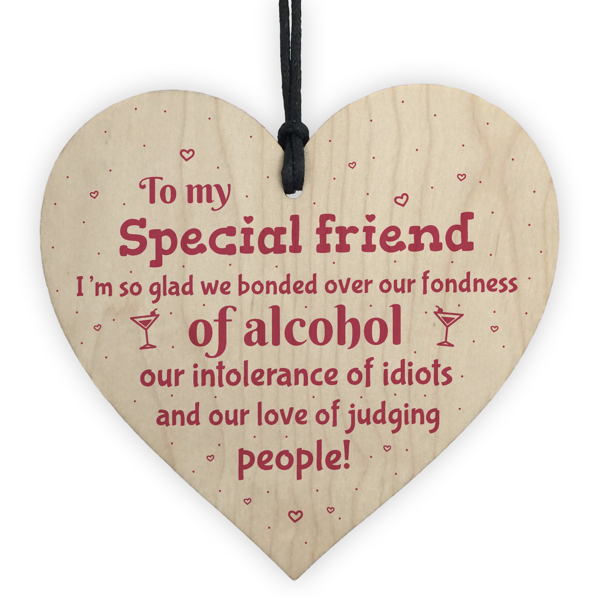 RED OCEAN Handmade Special Friend Wooden Plaque Gift Friendship Alcohol Funny Novelty Birthday Keepsake