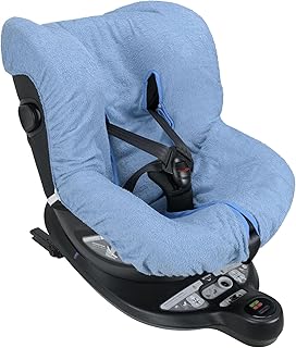 baby idea Babysanity® Weicher Universal-Kindersitzbezug 0/18 aus Doppelschwamm aus 100% Baumwolle, waschbar mit Gurten, hergestellt in Italien - Taubenblau