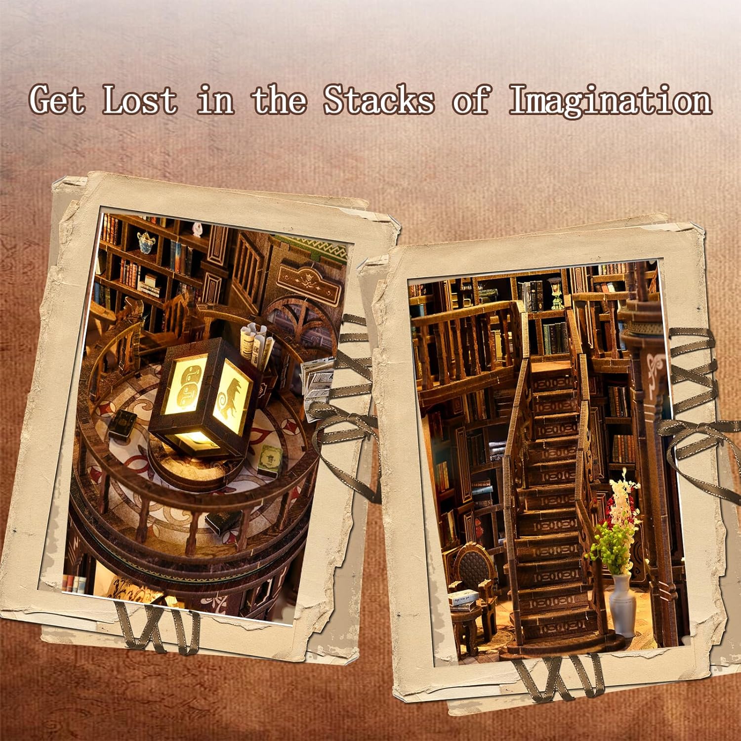 Book Nook Kit - DIY Miniature House Kit for Adults and Teens, 3D Wooden Puzzle Book Nook Craft Bookshelf Decor, Gifts for Family, Friends, Dreamy Book Hall