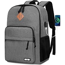Lightweight Backpack for Men Women, School Backpack for Girls Boys Teen, 17.3 inch laptop Backpack with USB Charging Port, Simple Daily Use Bookbag, Kids Book Bag, Mochilas Escolares para,Grey